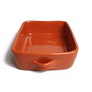 Auflaufform, rotes Steingut, 28 x 20 x 6 cm