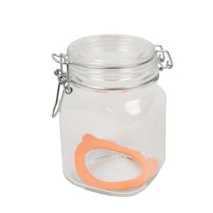 Clip top jar, glass, square, 2 l