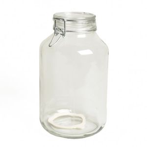 Clip top jar, glass, round, 4 l