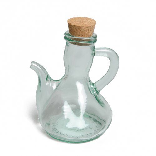 Image of Olie- of azijnkannetje, groen gerecycled glas , 250 ml