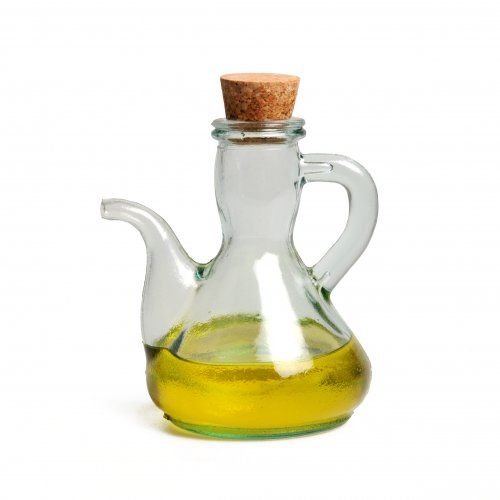 Jug for oil or vinegar, green recycled glass, 250 ml