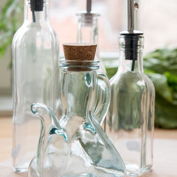 Essig- oder Ölkännchen, grünes Recycling-Glas, 250 ml