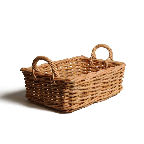 Mand met handvat, rotan, 34 x 30 x 19 cm