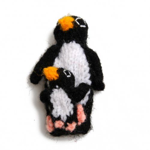 Marionnette à doigt maman et bébé pinguin