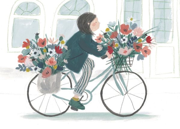 Meisje op fiets