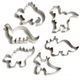 Dinosaur biscuit cutters, stainless steel, set of 6