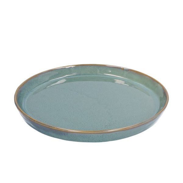 Assiette email réactif, grès, vert, Ø 20,5 cm