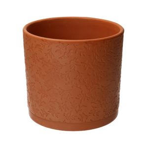 Bloempot, terracotta, blaadjespatroon, Ø 16,5 cm