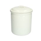 Boîte/pot à provision en émail, blanc, Ø 12 cm