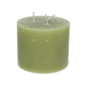 Bougie bloc, vert olive, 12 x 10 cm