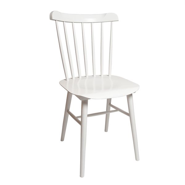 Chaise 35, hêtre, massif laqué blanc