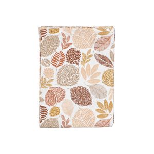 Chemin de table, coton bio, motif des feuilles brunes, 50 x 150 cm