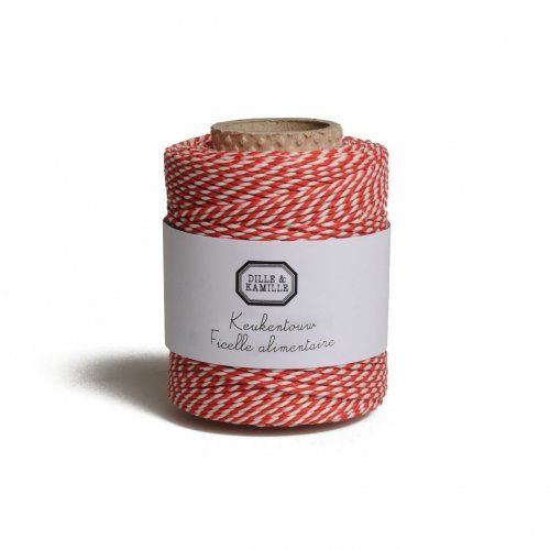 Ficelle de cuisine, rouge/blanc, env. 110 m