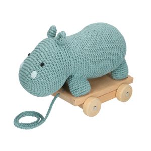 Hippopotame sur roulettes, crochet, à partir de 12 mois