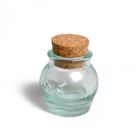 Honingpotje met kurk, mini, groen gerecycled glas, 40 ml