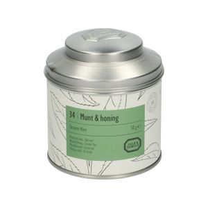 Munt & honing, biologisch, Groene thee, blik, 50 gram