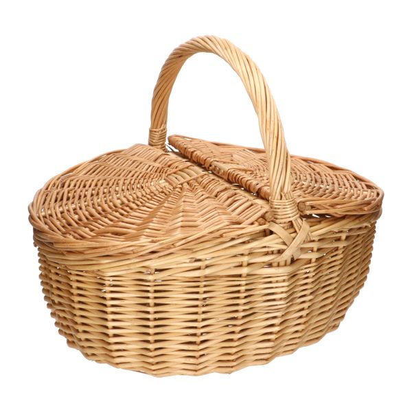 Panier à pique-nique, joncs de saule, ovale