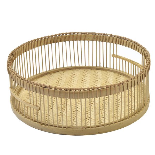 Panier, bambou, Ø 35 x 11,5 cm