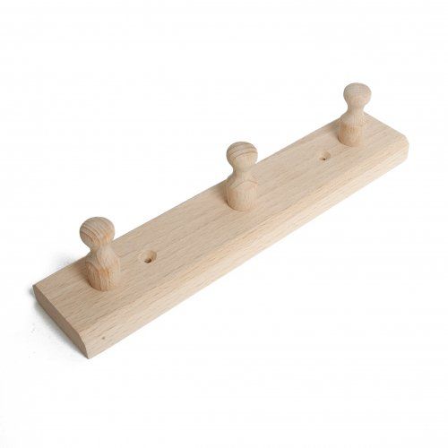 Portemanteau, bois de hêtre, 3 patères
