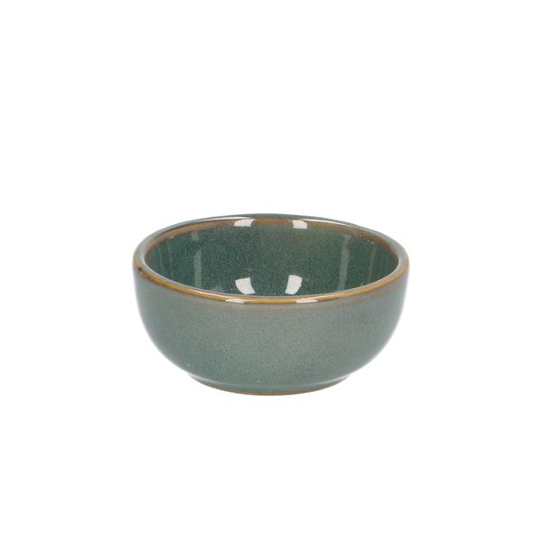 Schaal reactieve glazuur, steengoed, groen, Ø 7,5 cm