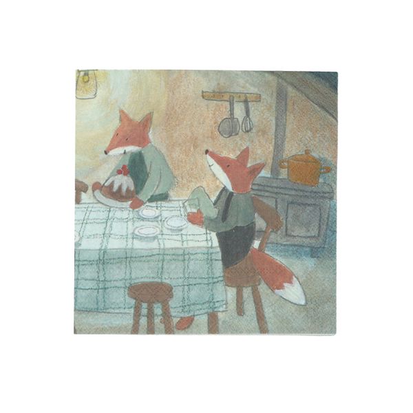 Servetten, vosjes, papier, 20 stuks, groot Servetten, vosjes, papier, 20 stuks, groot