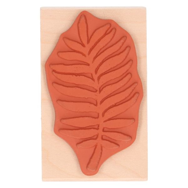 Stempel, berkenhout, varen, 7 x 4,3 cm
