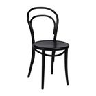 Stuhl 14, Buchenholz, schwarz lackiert, Sitz aus Holz