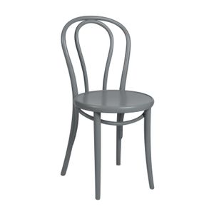 Stuhl 18, Buchenholz, grau lackiert, Sitz aus Holz