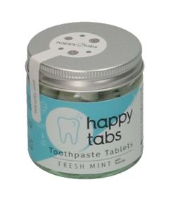 Tandpasta-tabletten 'Happy tabs', fresh mint, potje 80 stuks 