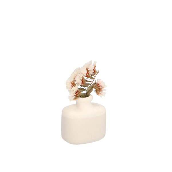Vaasje, keramiek, crème wit, 5,5 x 3,8 cm