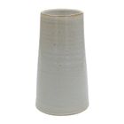 Vase, konisch, Steingut mit reactiver Glasur, weiß