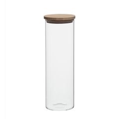 Voorraadpot met bamboe deksel, glas, 1650 ml