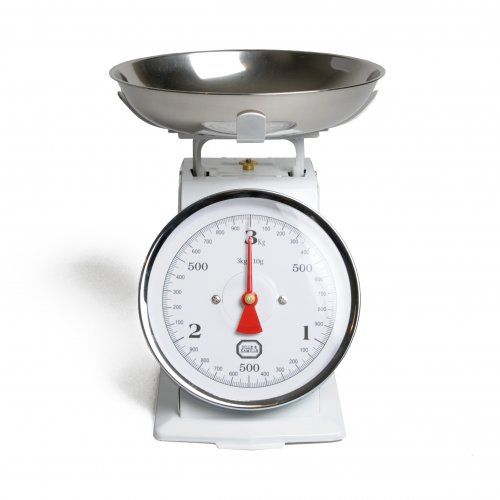 Weegschaal, groot, wit, tot 3 kg