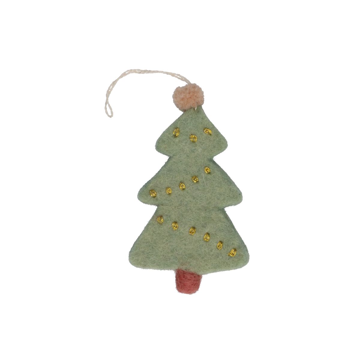Nostalgie weihnachten kerstplaatjes animaatjes kerstkaarten bewegende Weihnachtsbaumanhänger Weihnachtsbaum, Filz, hellgrün, 12 cm