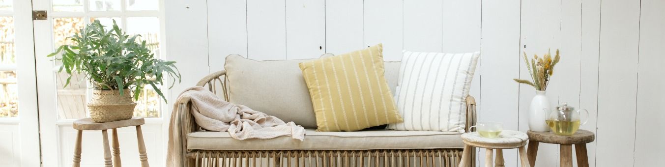 Cotton muslin seat cushion - Brown - Home All