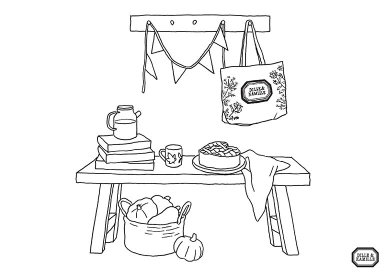 Kleurplaat Herfsthoekje Kleurplaat Herfstthoekje