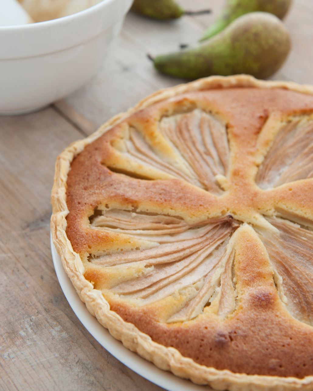 Perentaart met frangipanevulling Perentaart met frangipanevulling