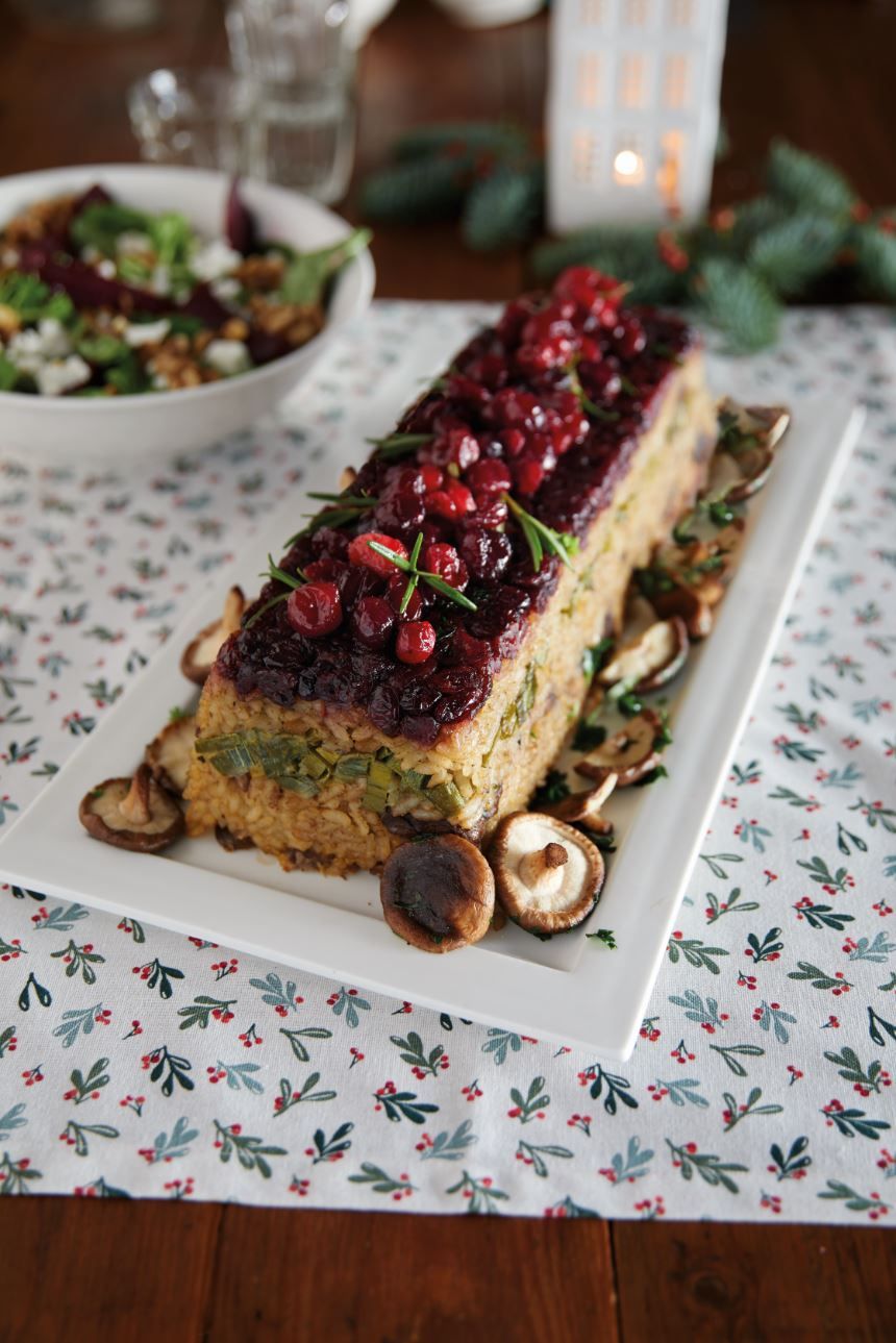 Risotto-truffelterrine met cranberry’s, shiitake en kastanjes Risotto-truffelterrine met cranberry’s, shiitake en kastanjes