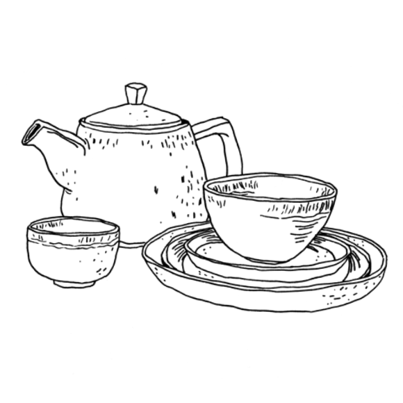 Servies 'Reactieve glazuur'