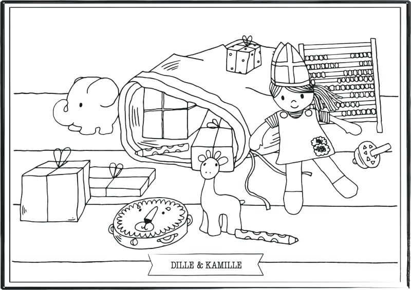 Kleurplaat Sinterklaas cadeaus Kleurplaat Sinterklaas cadeaus