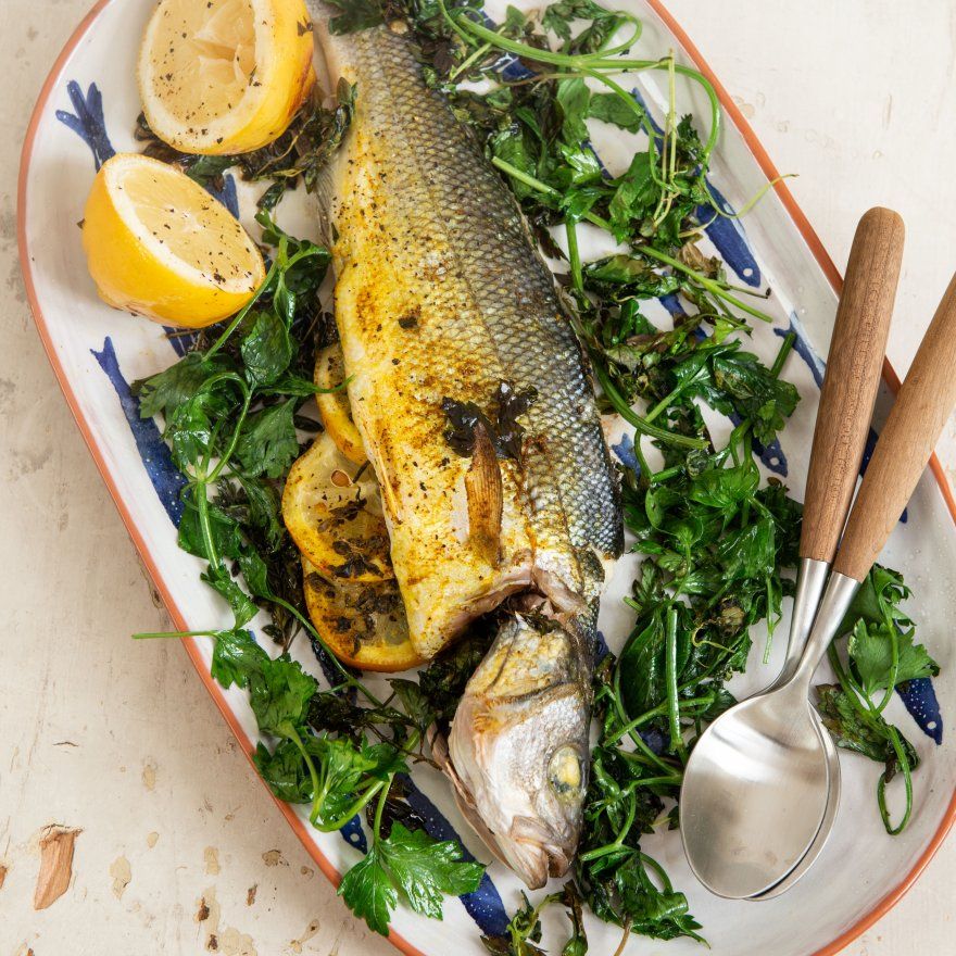 Zeebaars met verse kruiden Zeebaars met verse kruiden