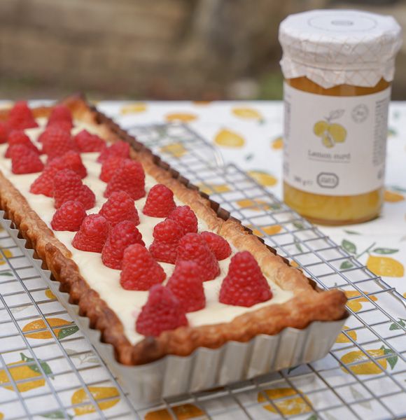 Frambozentaart met lemon curd Frambozentaart met lemon curd