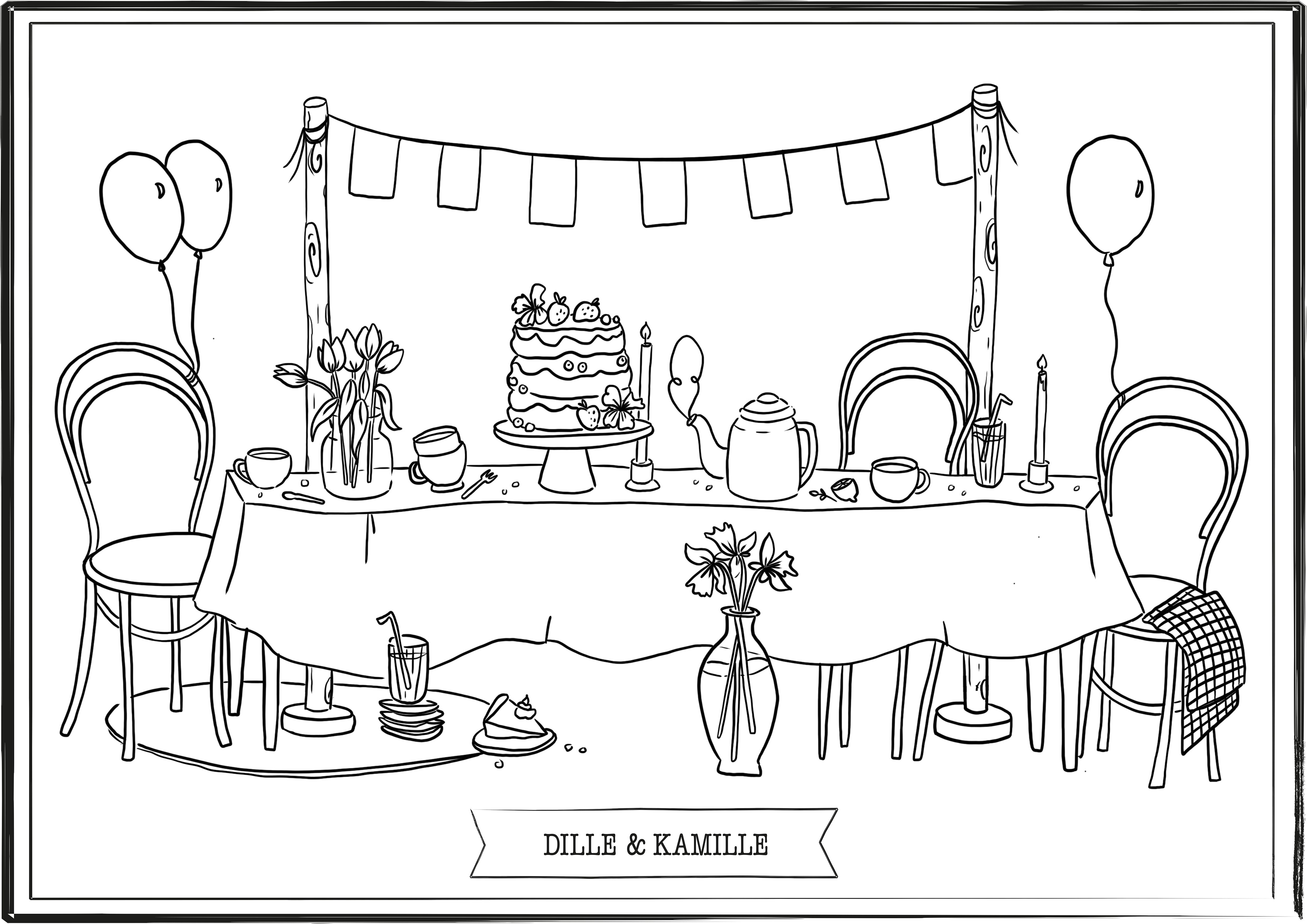kleurplaat feest kleurplaat feest
