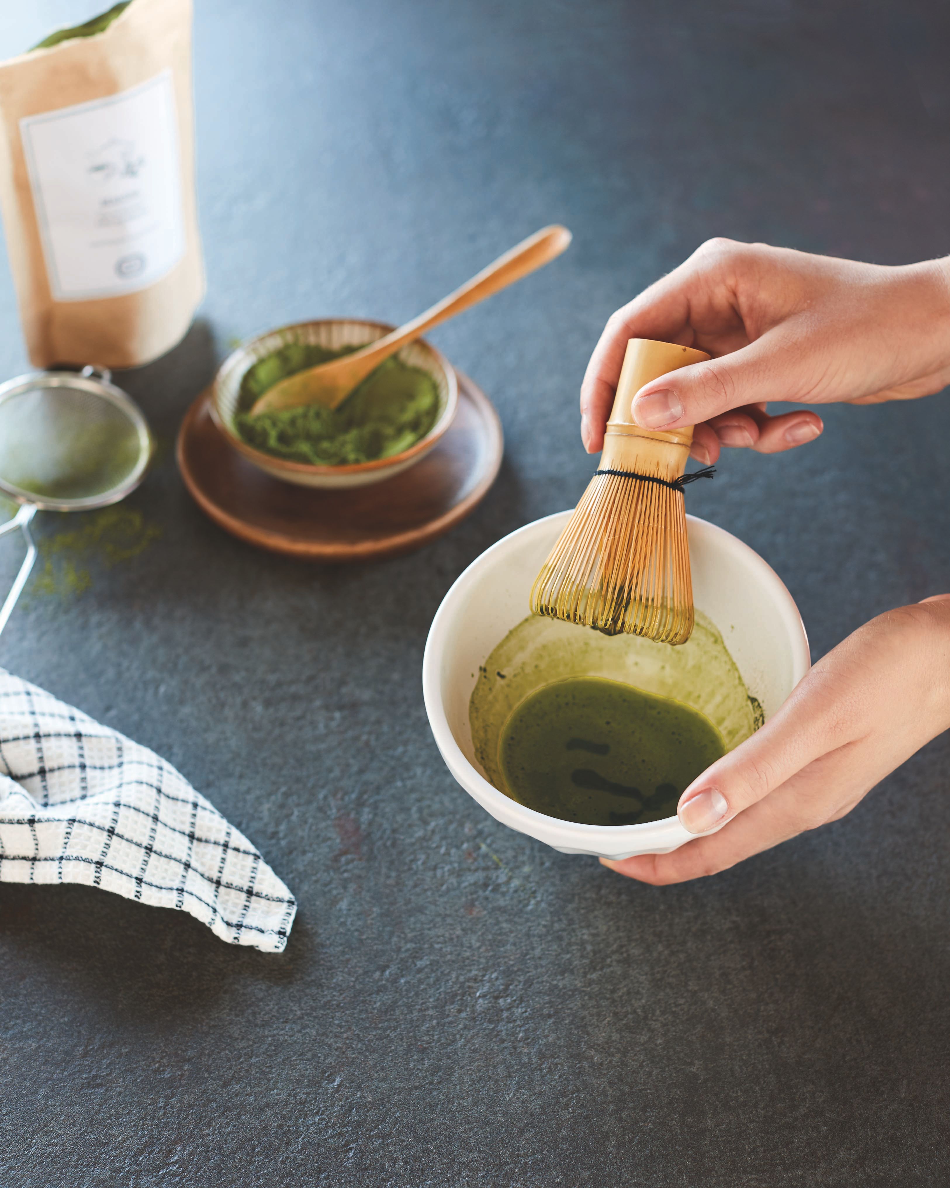 Fouet à matcha, Fouet en bambou thé vert matcha, accessoires thé